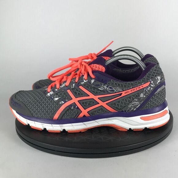 Asics Gel-Excite 4 Gray/Orange Athletic Running Shoes T6E8N Women’s Size 9.5 - Picture 8 of 12